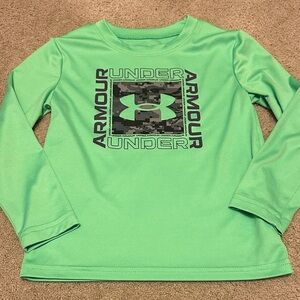 Under Armour Kids Mint Green Long Sleeve Tee